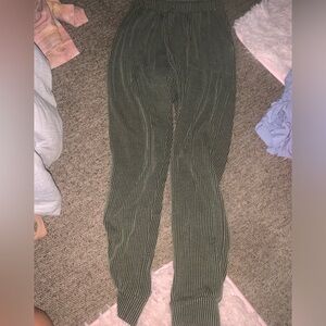 Sweatpants- green and black striped- size small